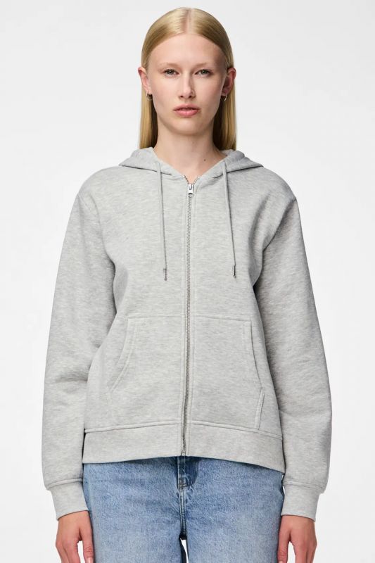 Zip up Hoodie PIECES 17140741-Light-Grey