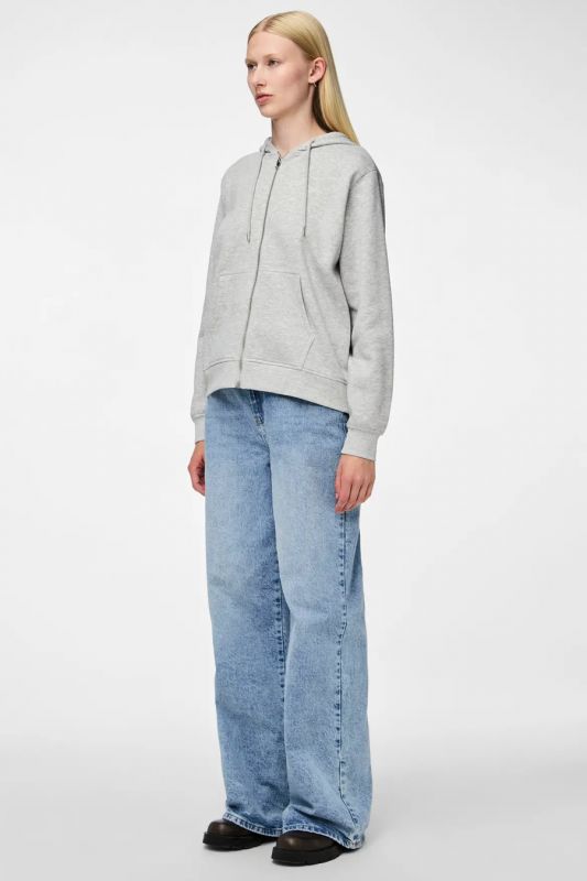 Zip up Hoodie PIECES 17140741-Light-Grey