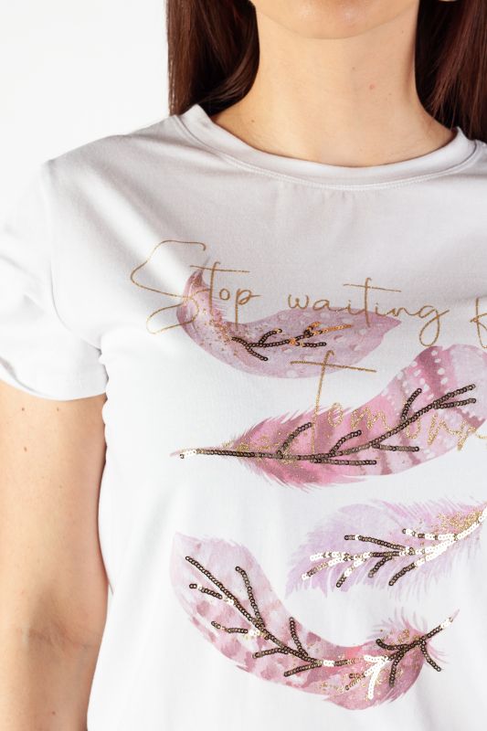 T-shirt BLUOLTRE DJ72786-WHITE-PINK