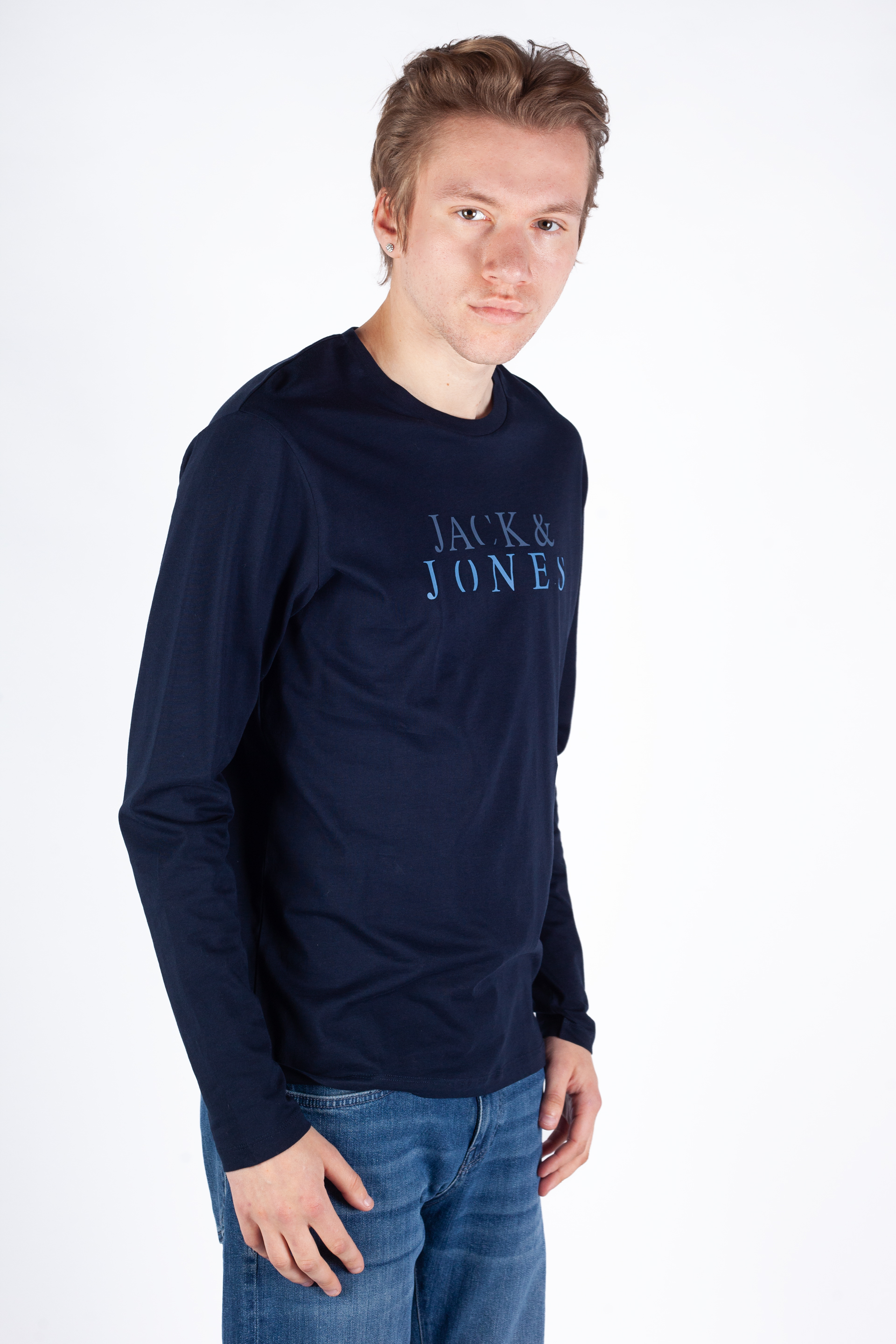 Pitkähihainen t-paita JACK & JONES 12244403-Navy-Blazer