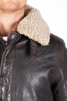 Vuorilla varustettu nahkatakki GIPSY 1201-0624-brown