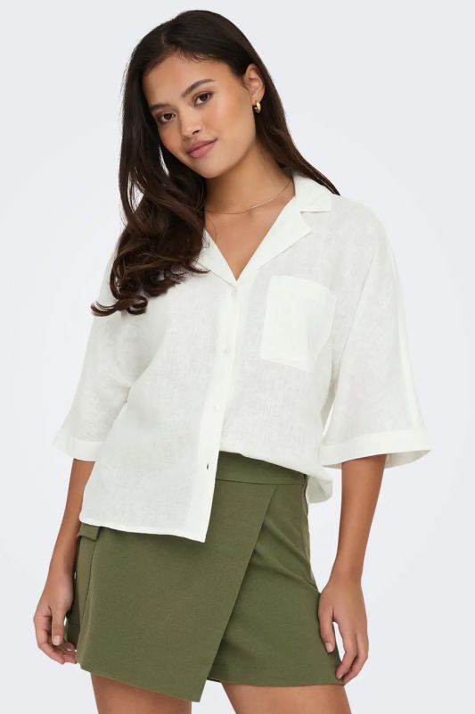 Pellava paita ONLY 15314215-Bright-White