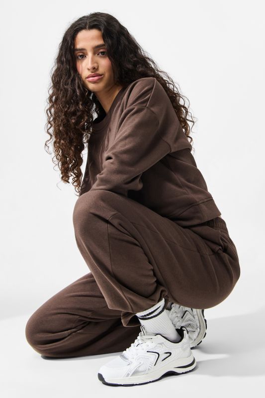 Kangashousut PIECES 17156301-Hot-Fudge