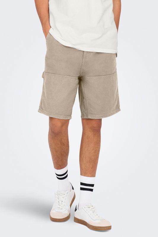 Kangasshortsit ONLY & SONS 22030223-Chinchilla