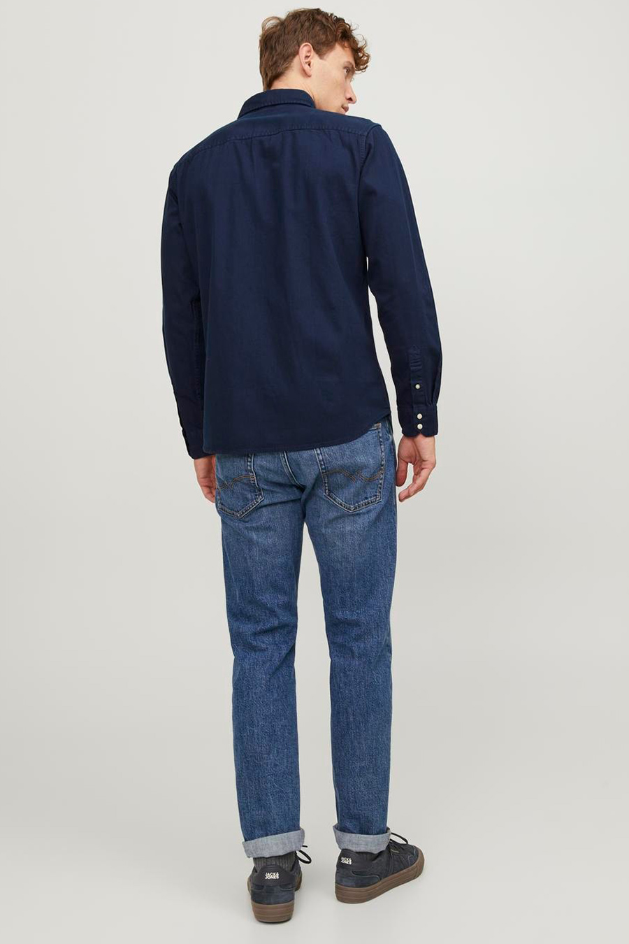 Džinsiniai marškiniai JACK & JONES 12138115-Dark-Navy