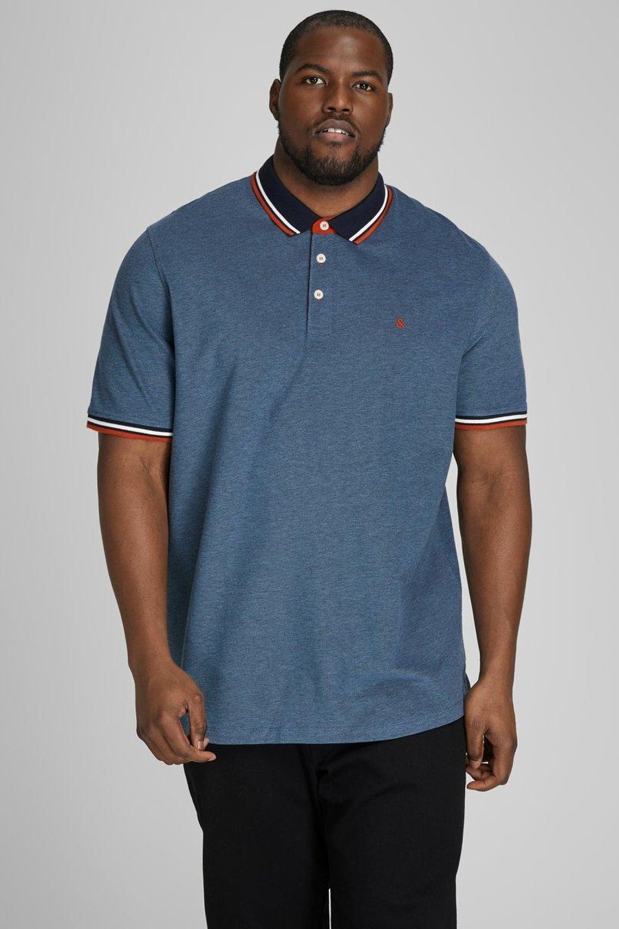 Polo marškinėliai JACK & JONES 12143859-Denim-Blue