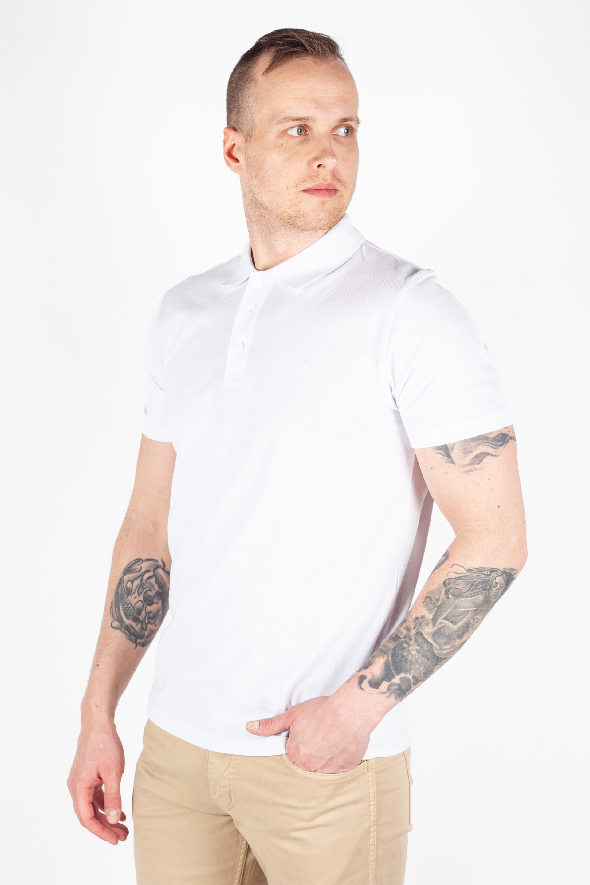 Polo marškinėliai JACK & JONES 12175007-White-SOLID