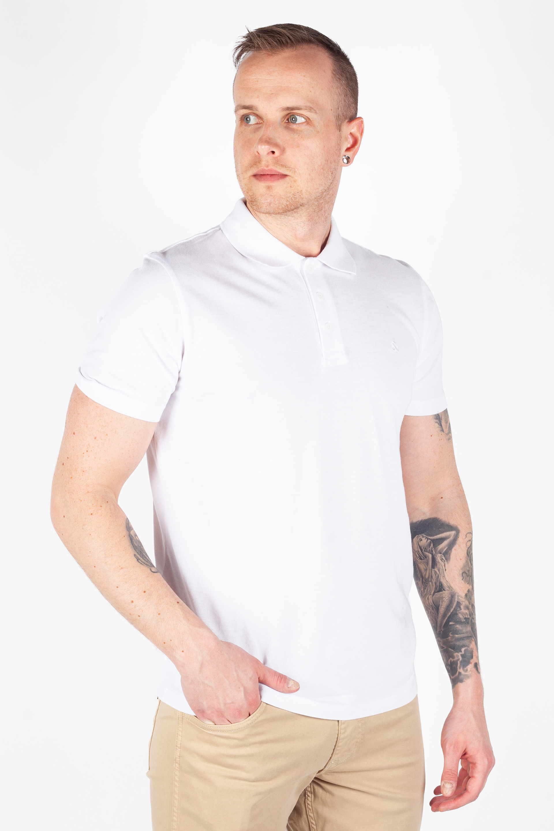 Polo marškinėliai JACK & JONES 12175007-White-SOLID