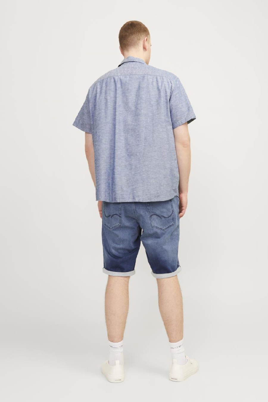 Lininiai marškiniai JACK & JONES 12253721-Faded-Denim