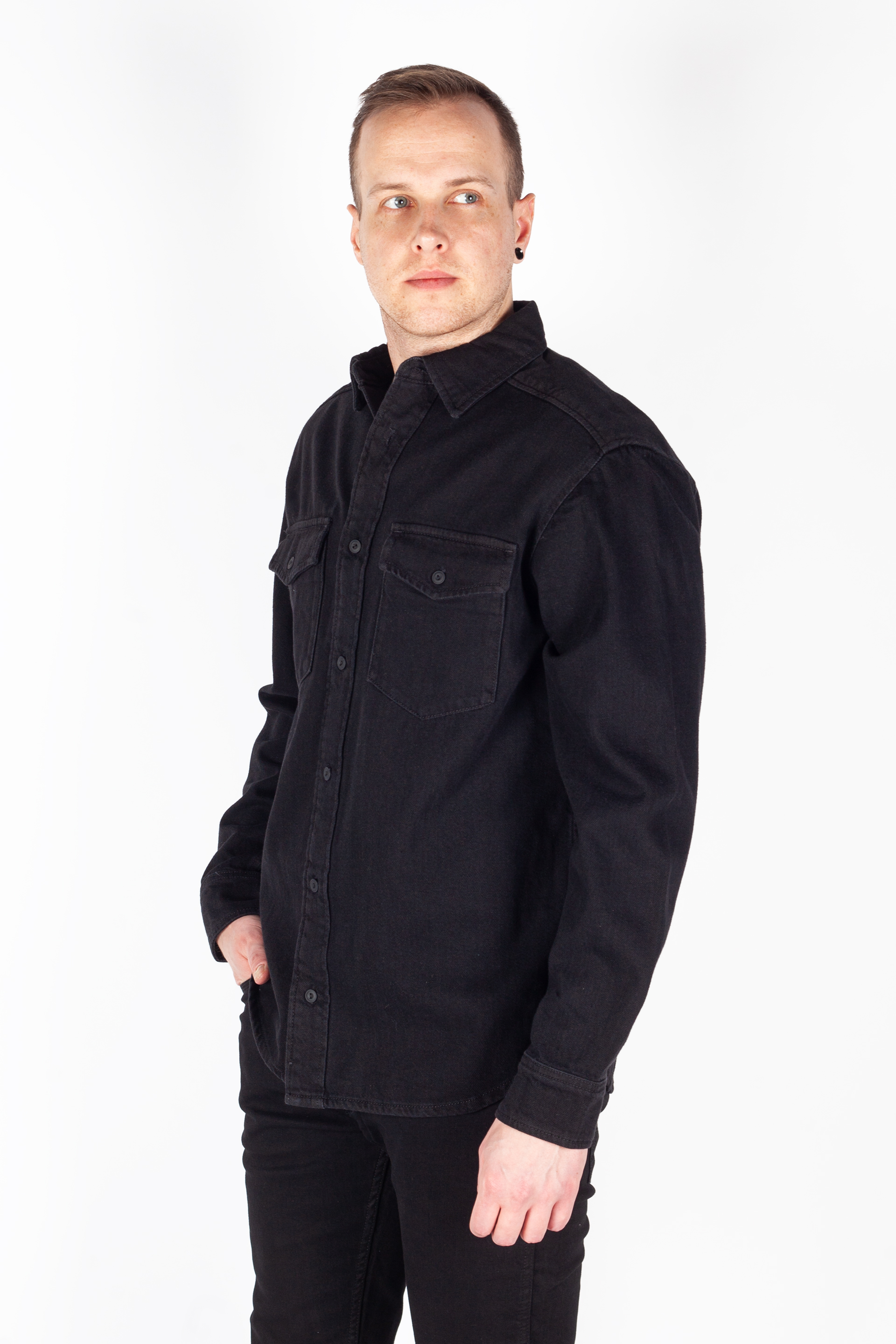 Džinsiniai marškiniai JACK & JONES 12275137-Black