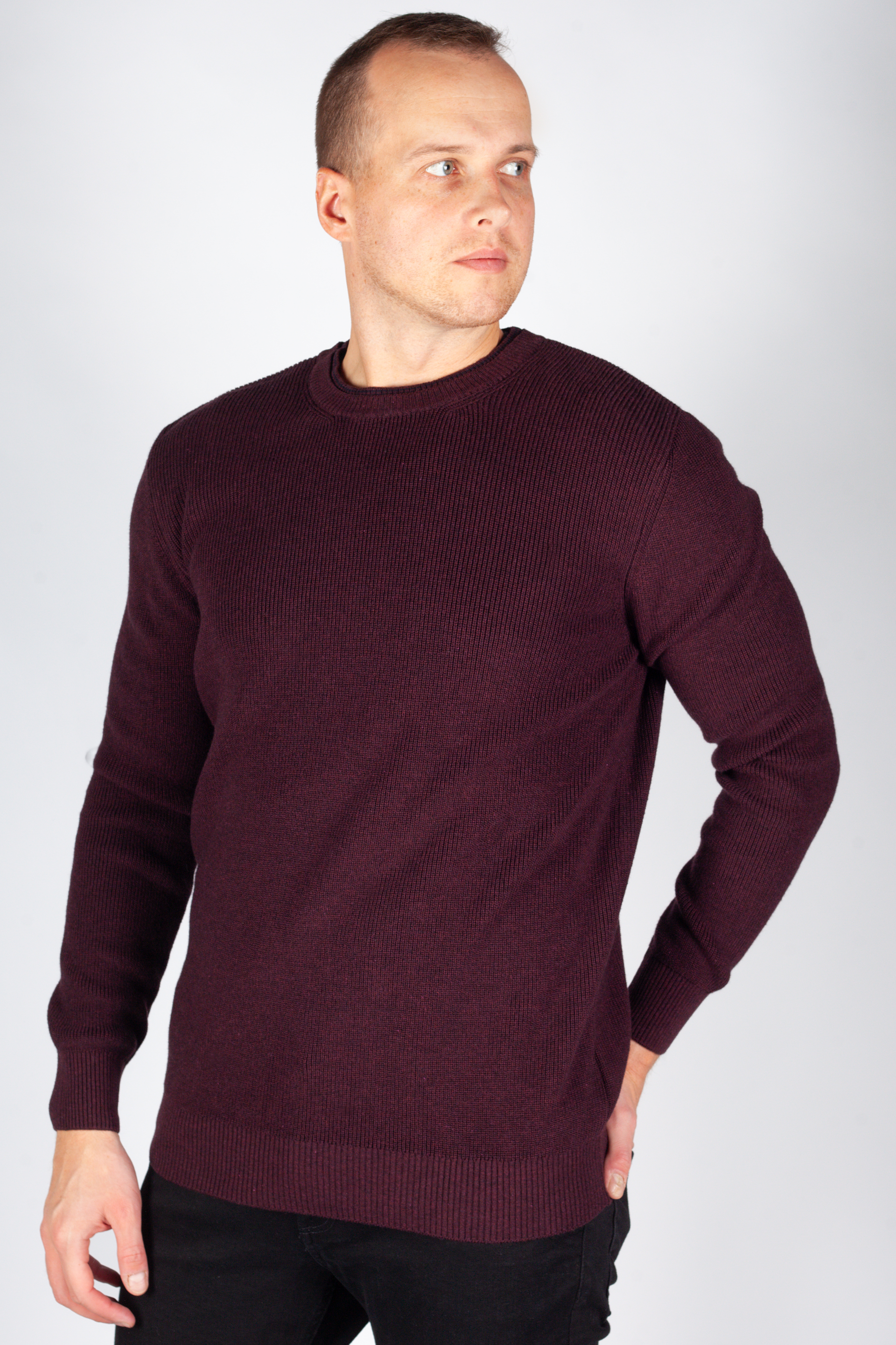 Megztinis MCL 33813-BORDO-MELANJ