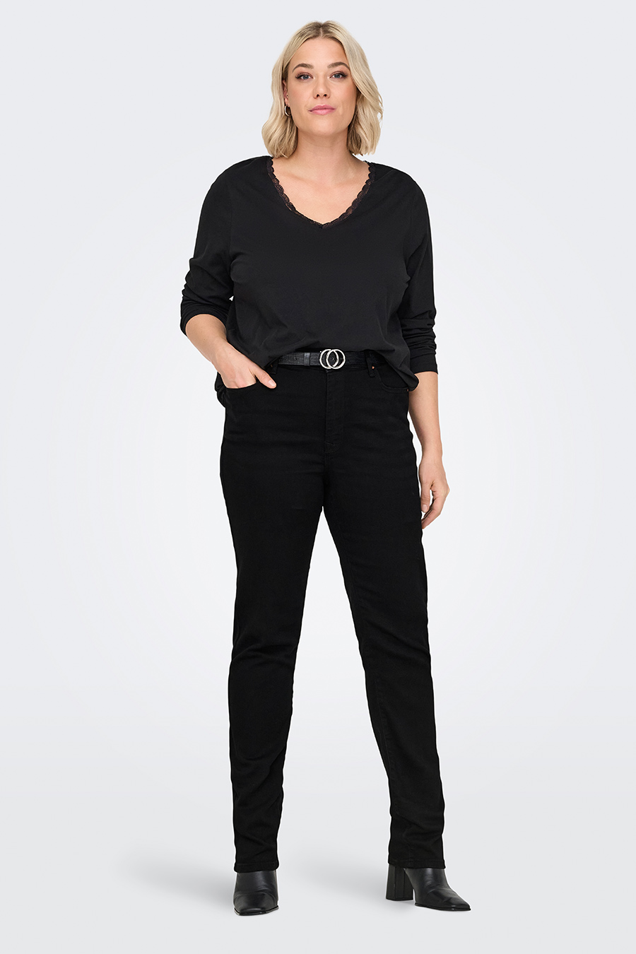 Džinsai ONLY CARMAKOMA 15321079-Washed-Black