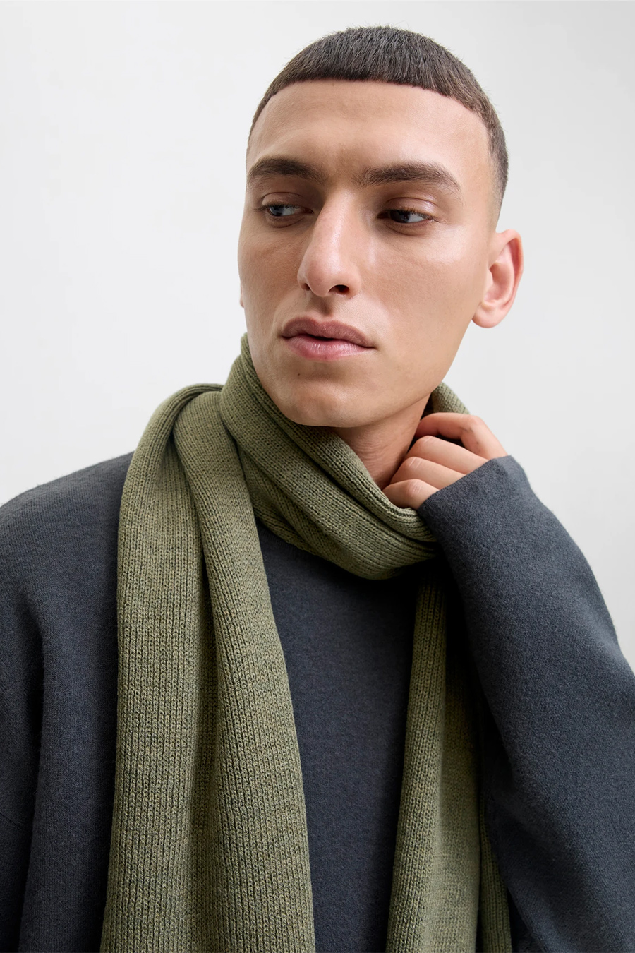 Šalikas JACK & JONES 12098582-Dusty-Olive