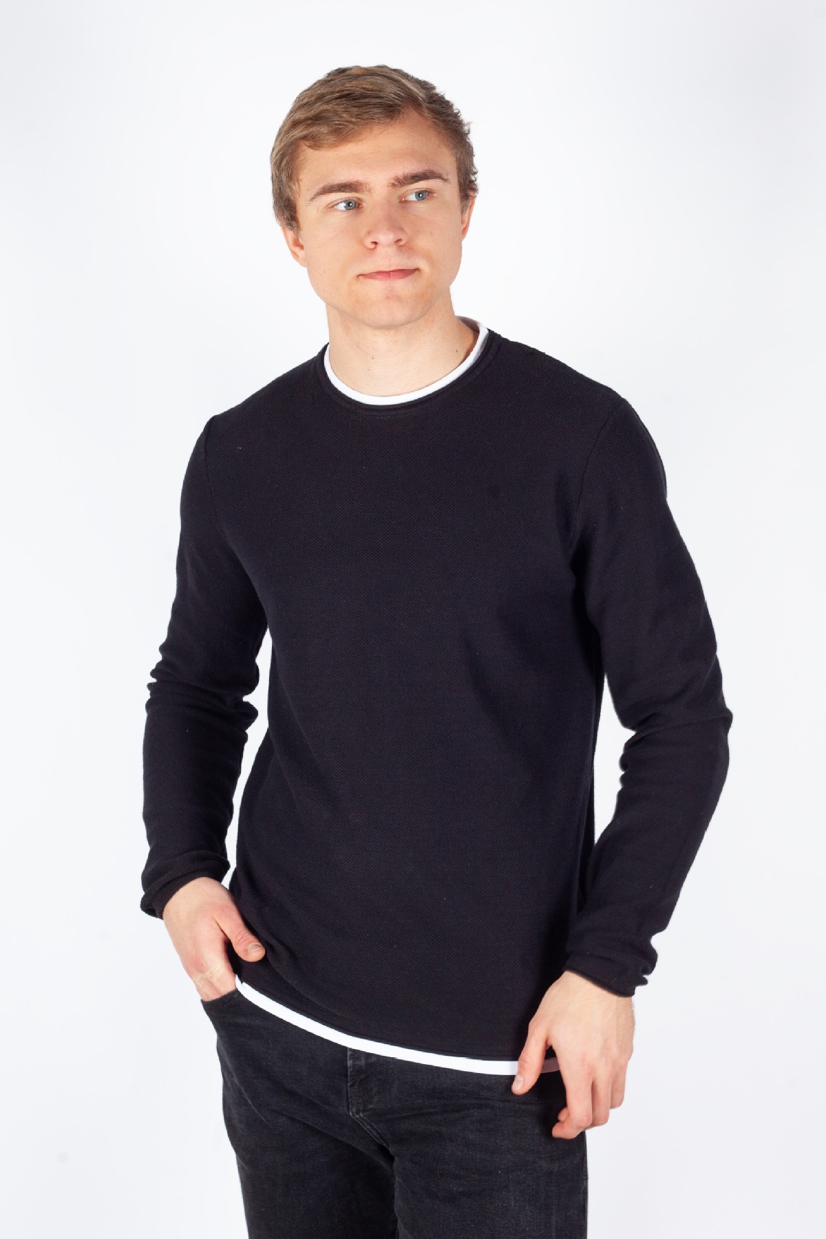 Megztinis JACK & JONES 12258595-Black
