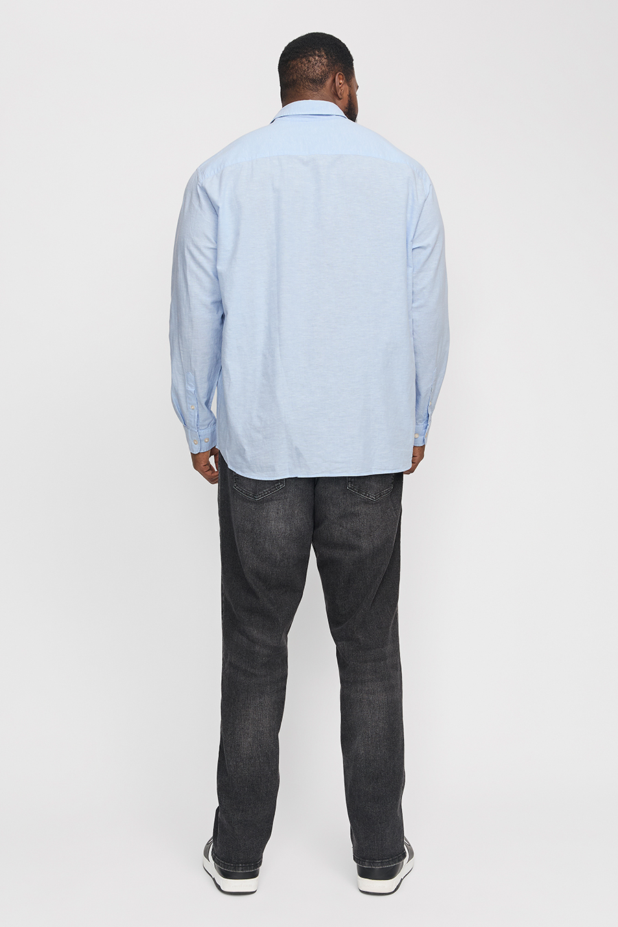 Lininiai marškiniai JACK & JONES 12269089-Chambray-Blue