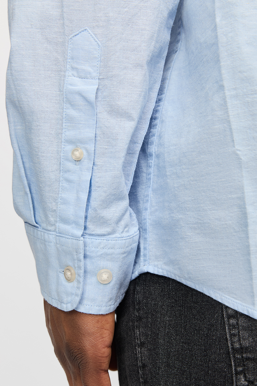 Lininiai marškiniai JACK & JONES 12269089-Chambray-Blue