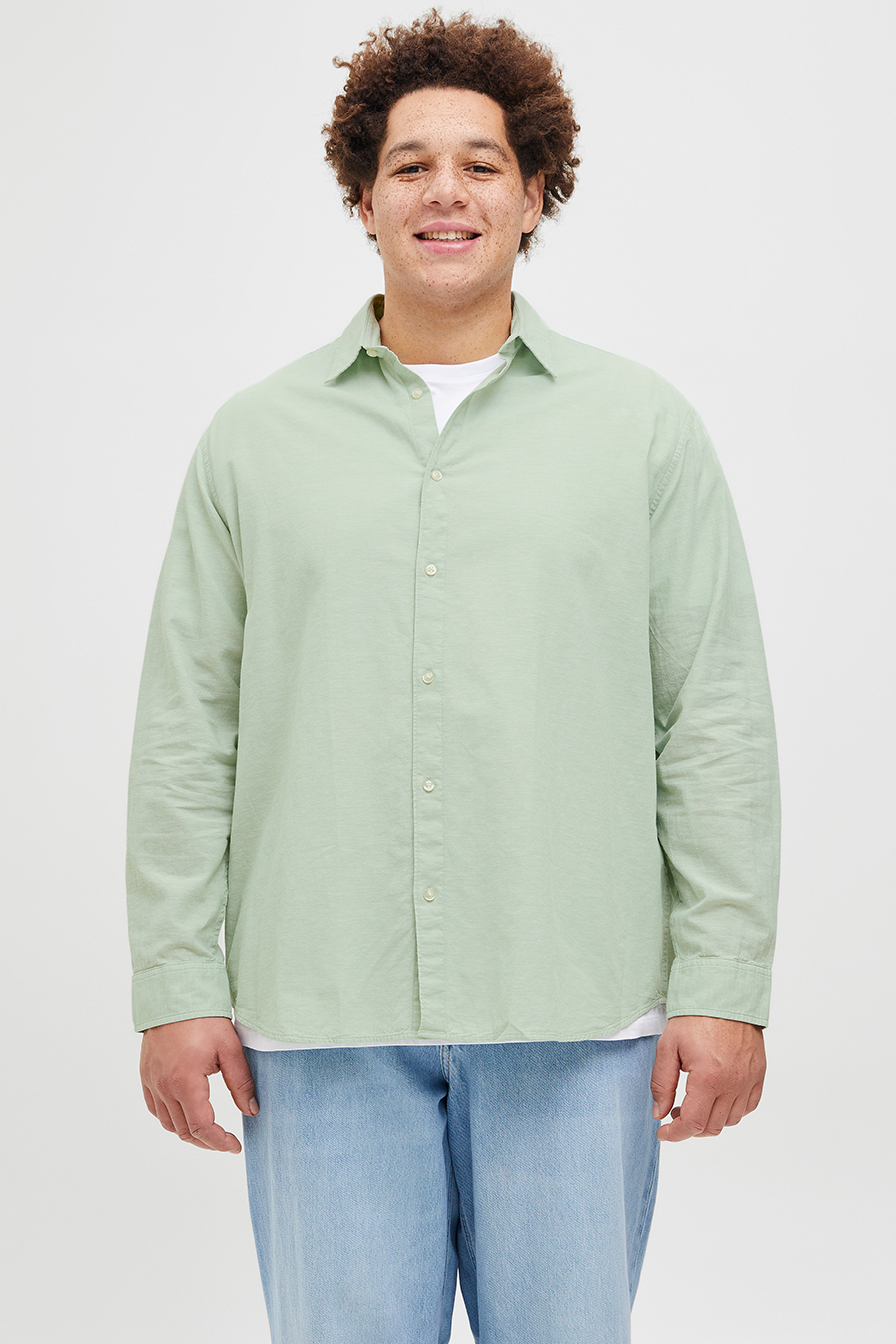 Lininiai marškiniai JACK & JONES 12269089-Iceberg-Green