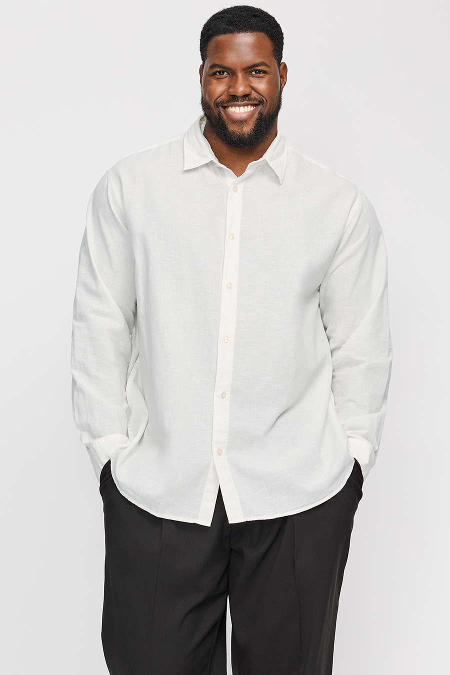 Lininiai marškiniai JACK & JONES 12269089-White