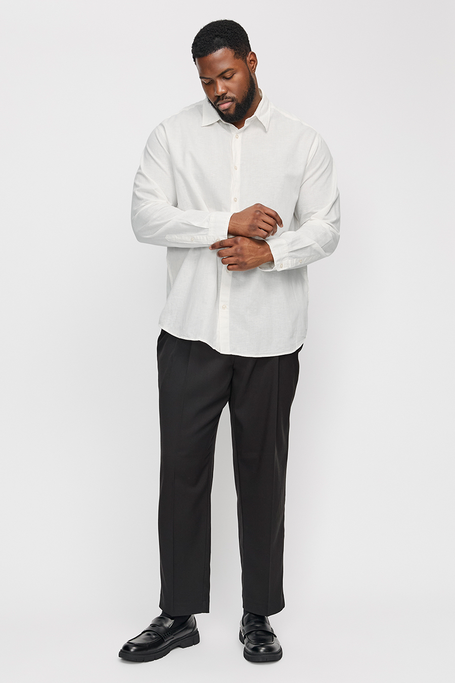 Lininiai marškiniai JACK & JONES 12269089-White