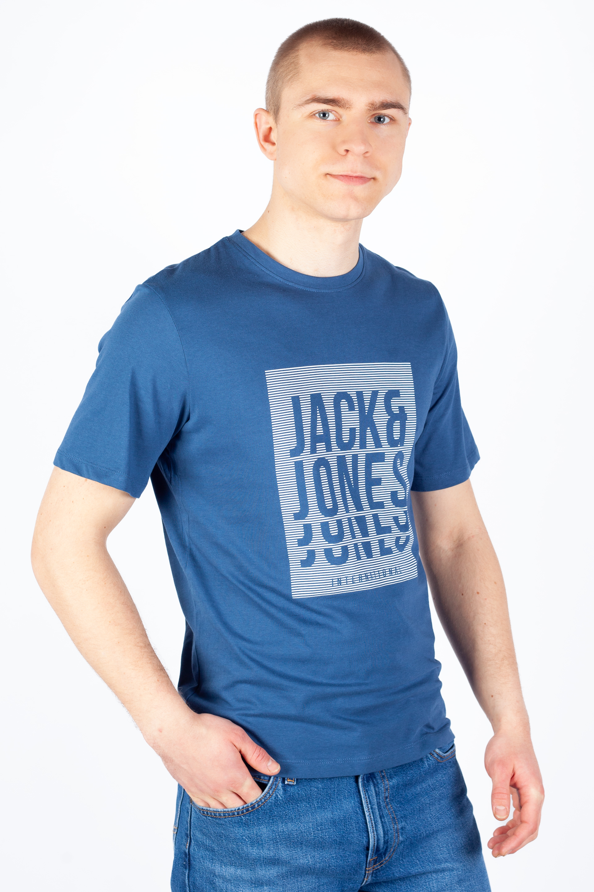 Marškinėliai JACK & JONES 12248614-Ensign-Blue