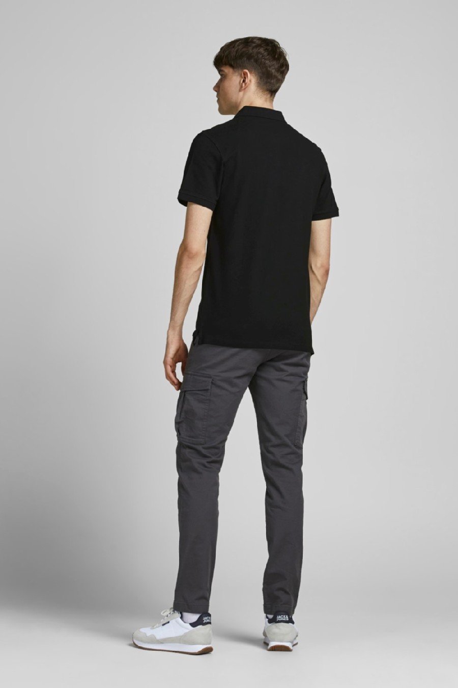 Polo marškinėliai JACK & JONES 12136668-Black-Tonal-BL