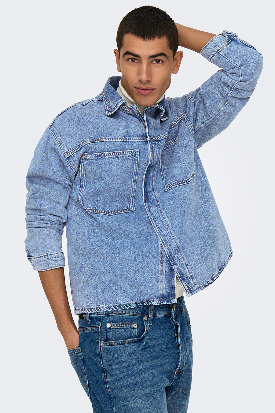 Džinsinė striukė ONLY & SONS 22034613-Medium-Blue