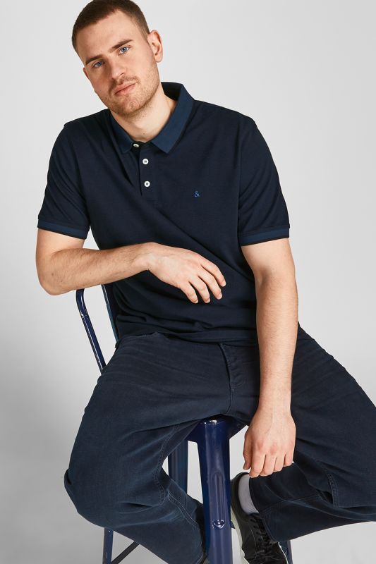 Polo marškinėliai JACK & JONES 12143859-Dark-Navy