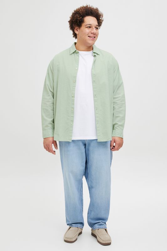 Lininiai marškiniai JACK & JONES 12269089-Iceberg-Green
