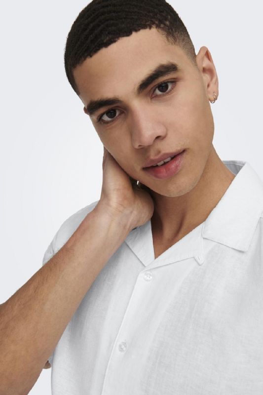 Lininiai marškiniai ONLY & SONS 22025116-White