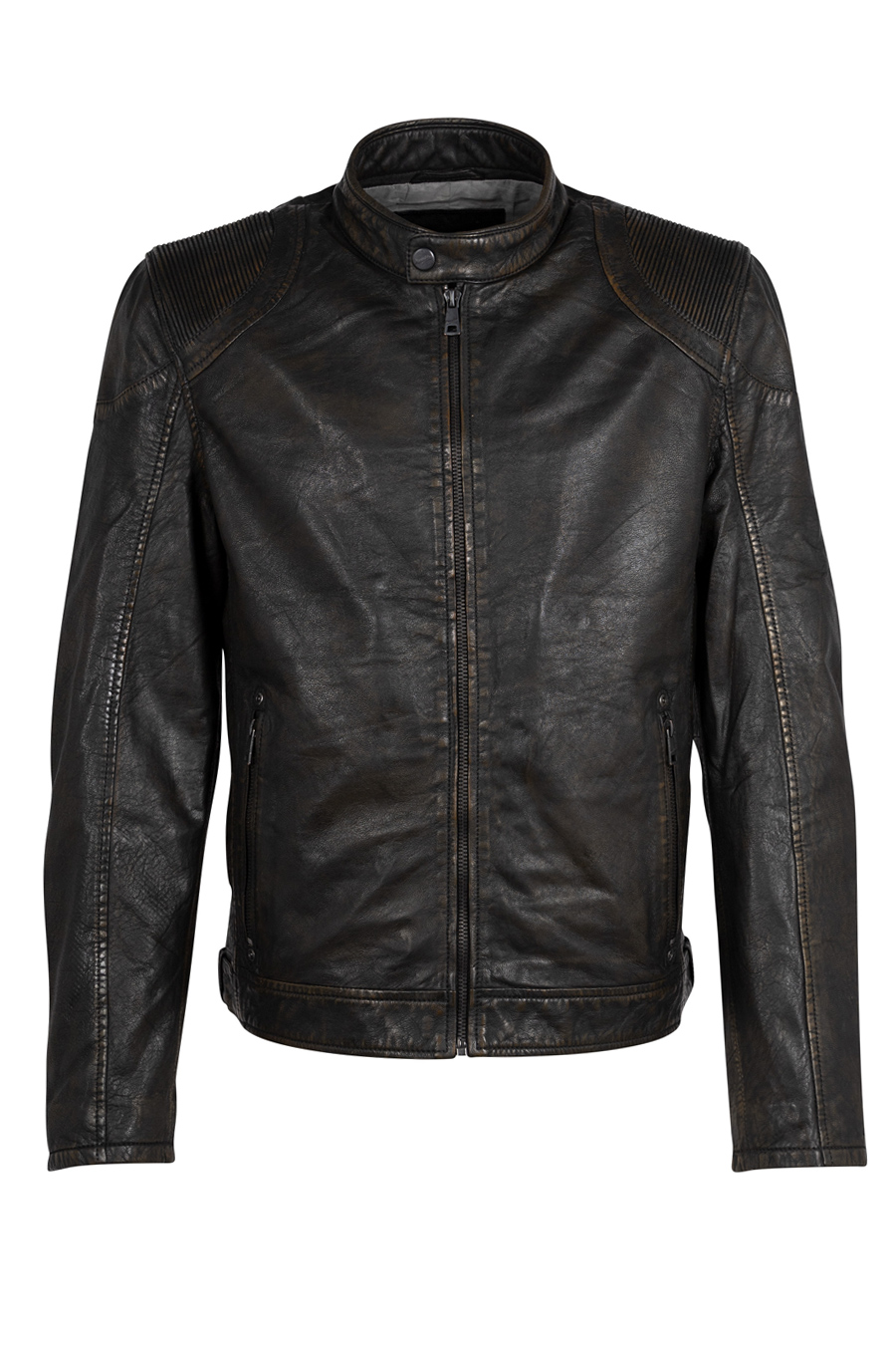 Ādas jaka MAURITIUS 1201-0669-black-beige