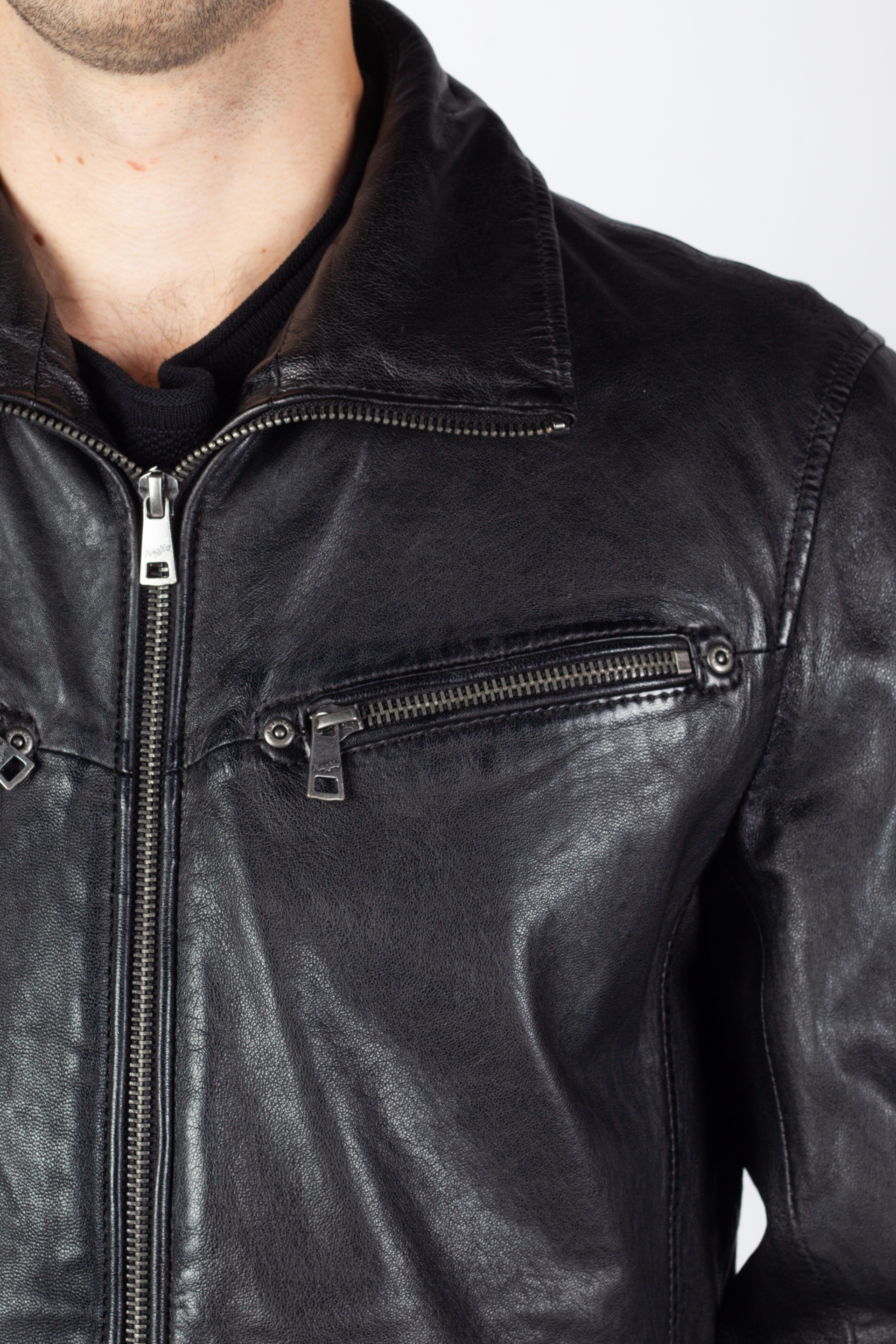 Ādas jaka MAURITIUS 1201-0846-black