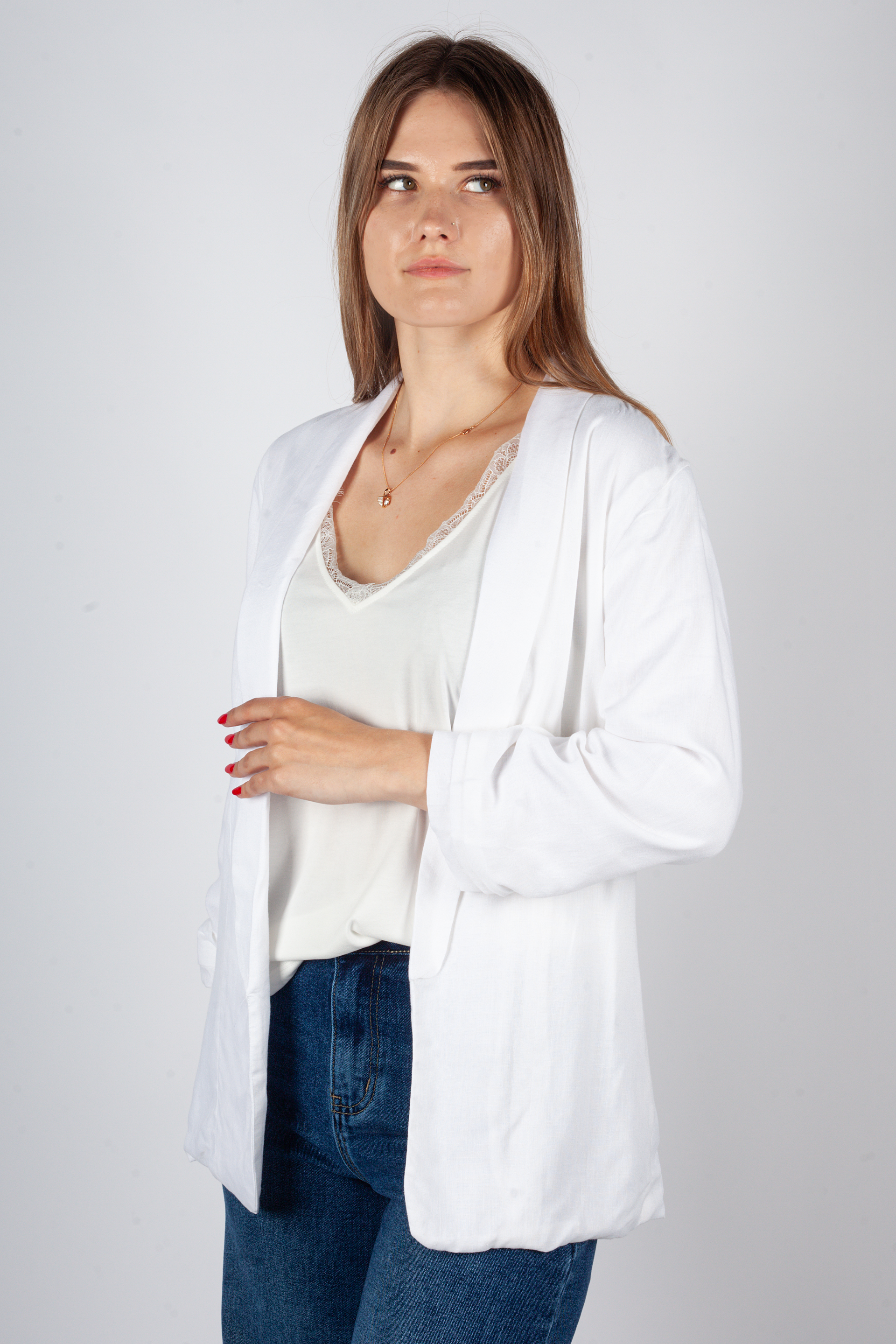 Žakete PIECES 17154738-Bright-White