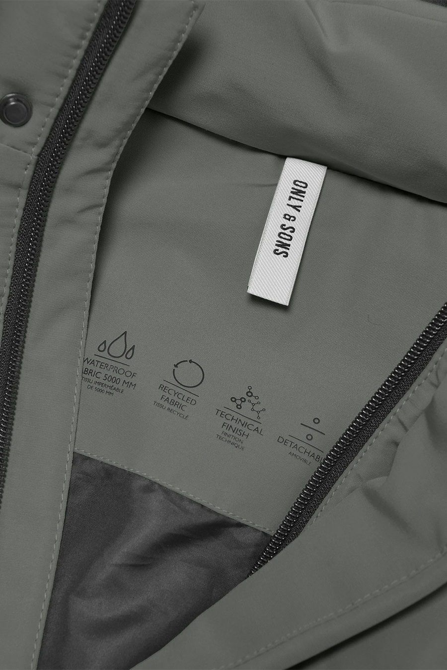 Ziemas jaka ONLY & SONS 22019598-Castor-Gray