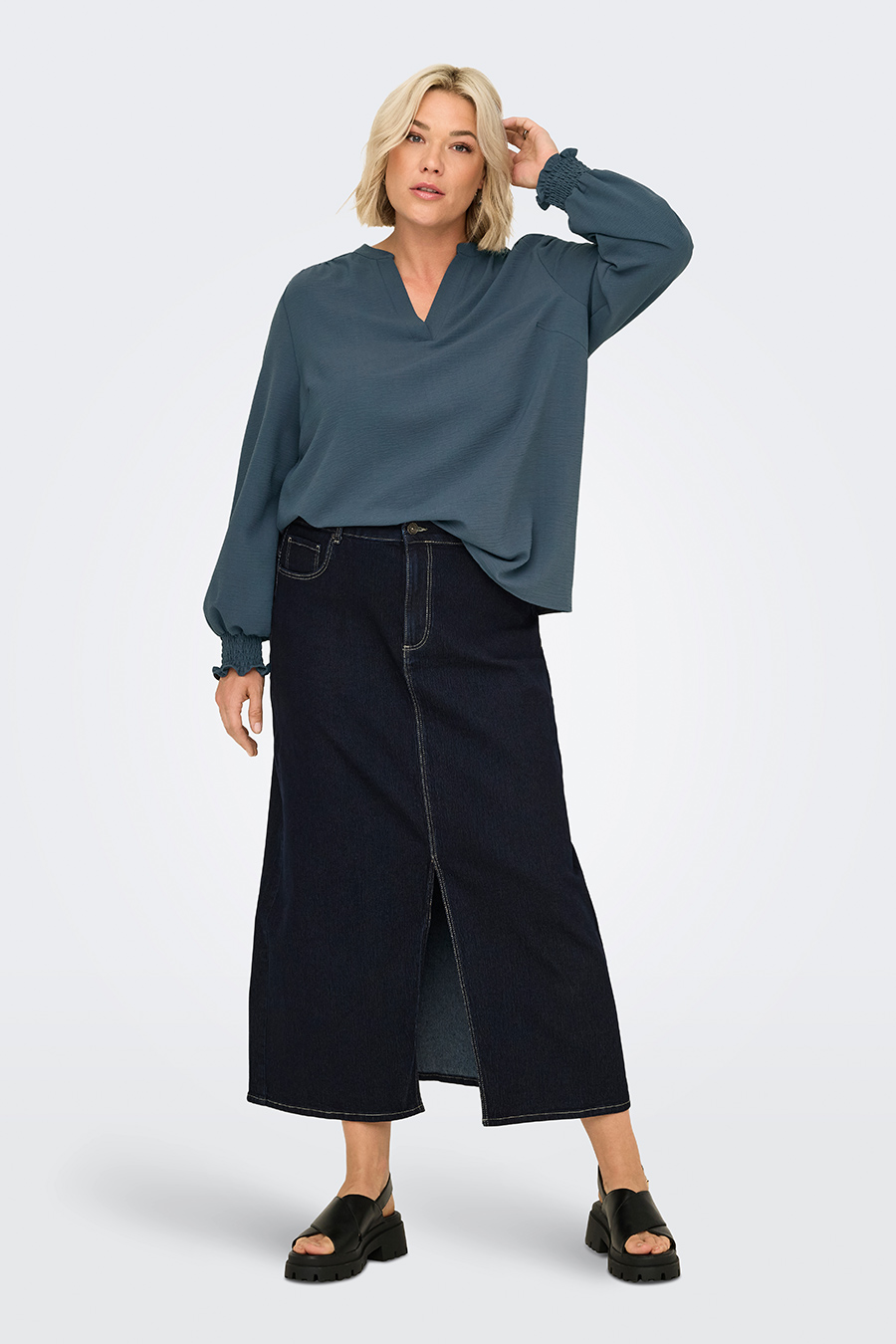 Blūze ONLY CARMAKOMA 15285157-Ombre-Blue
