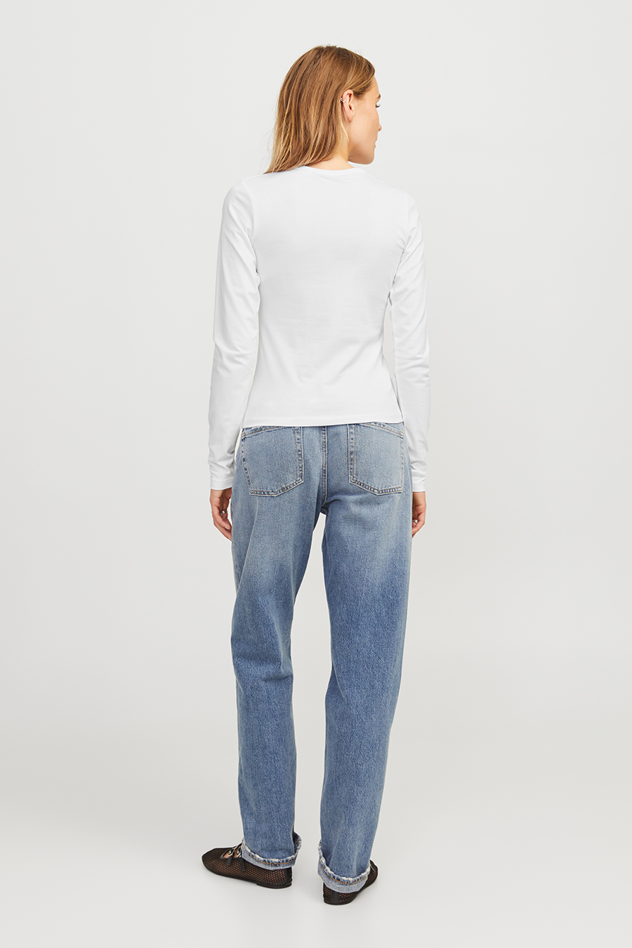 T-krekls ar garām rokām JJXX 12258414-Bright-White