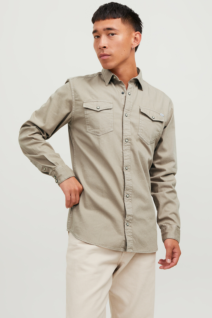 Džinsa krekls JACK & JONES 12138115-Crockery