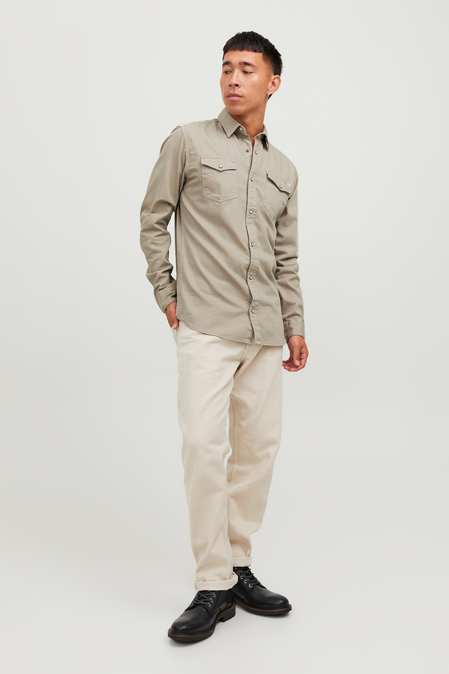 Džinsa krekls JACK & JONES 12138115-Crockery