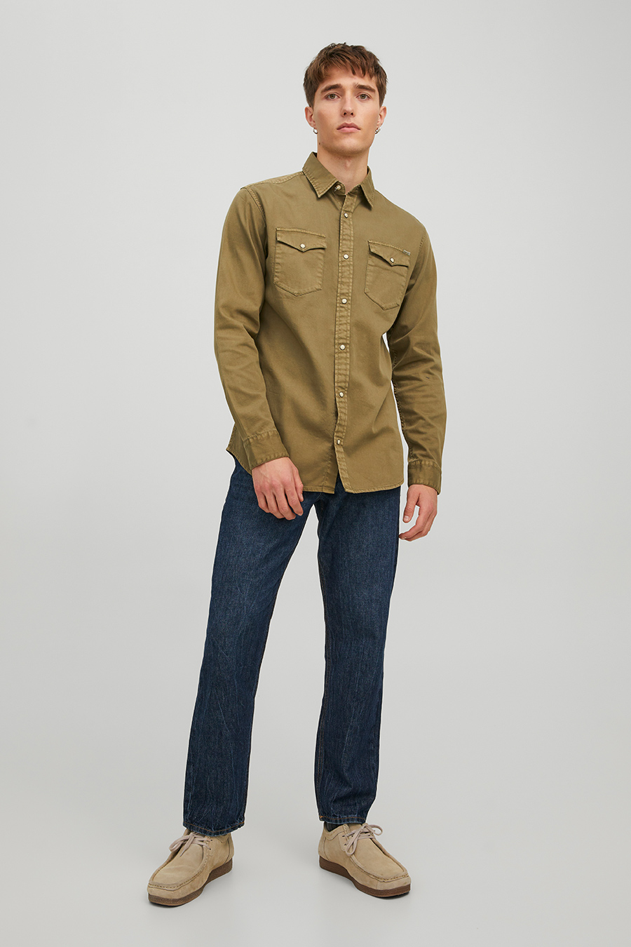Džinsa krekls JACK & JONES 12138115-Forest-Night