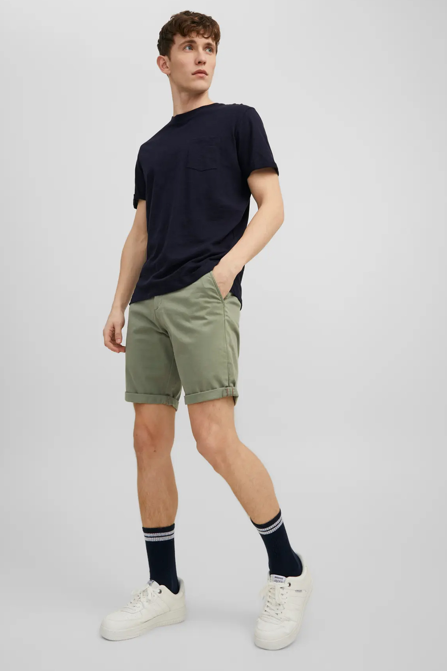 Auduma šorti JACK & JONES 12165604-Dusty-Olive