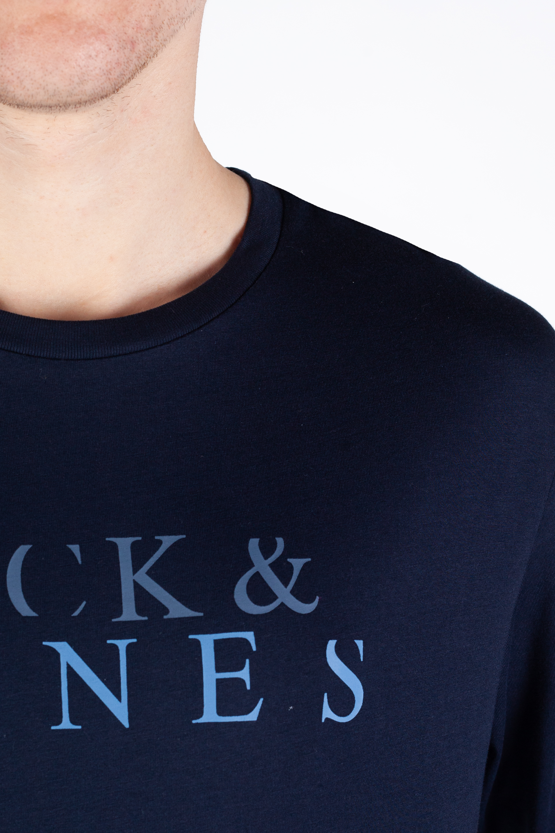 T-krekls ar garām rokām JACK & JONES 12244403-Navy-Blazer