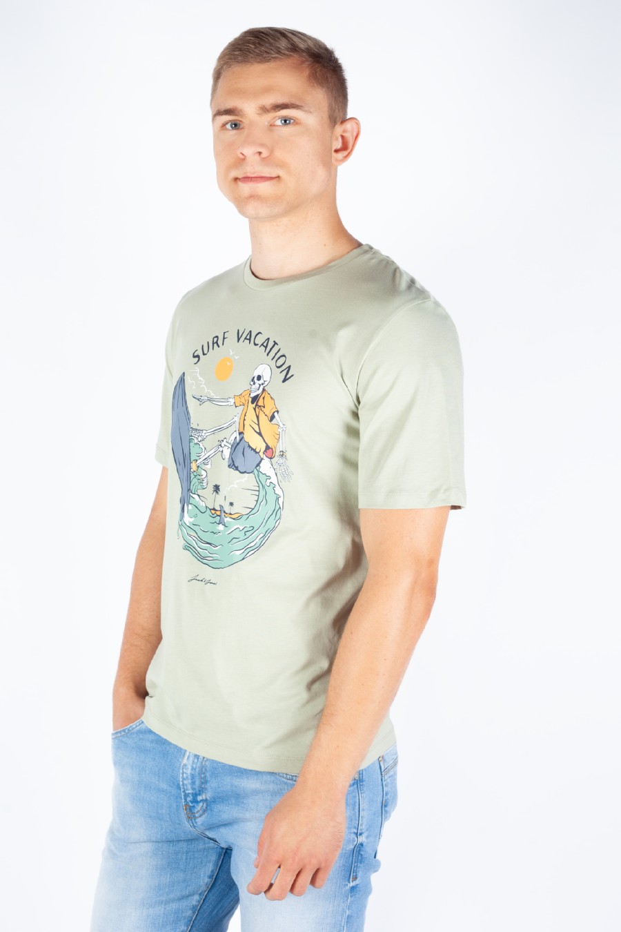 T-krekls JACK & JONES 12247808-Desert-Sage