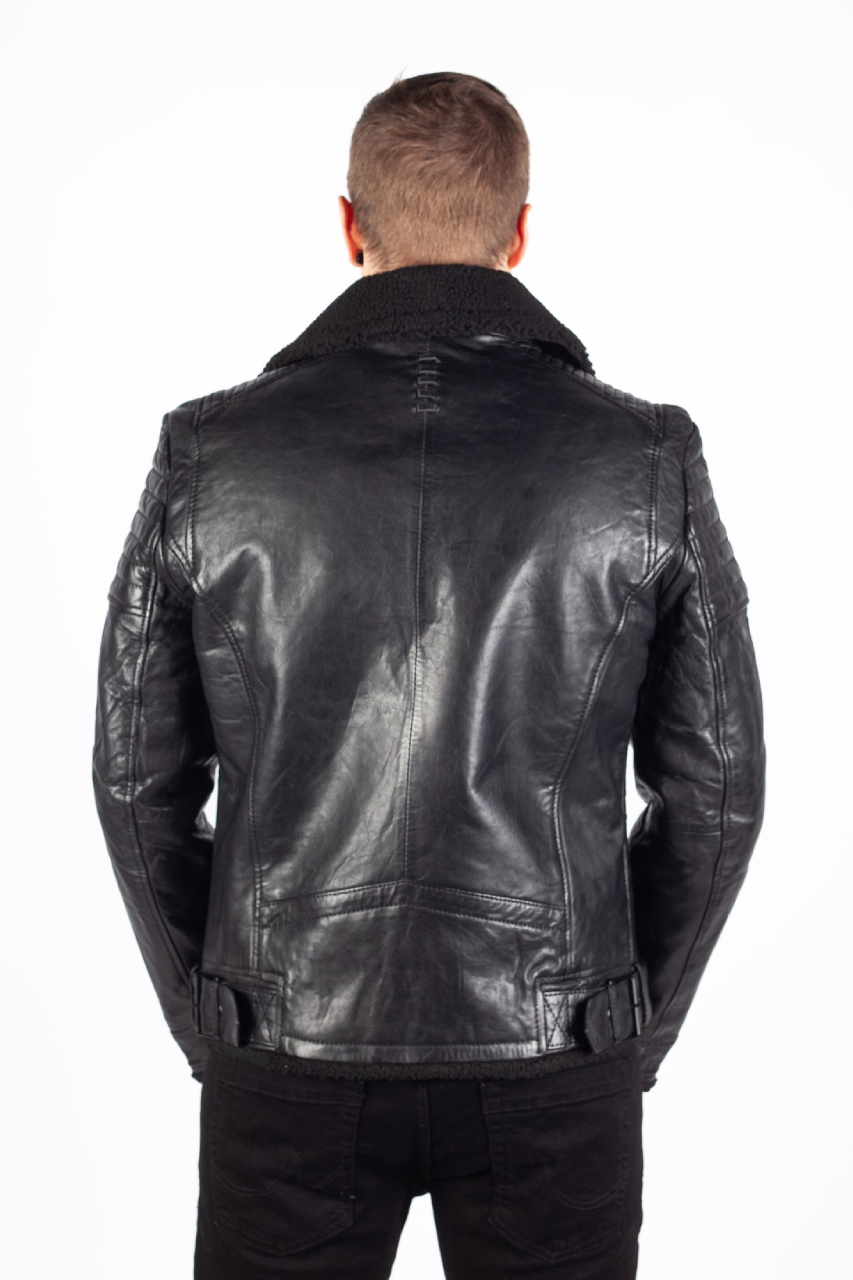 Ādas jaka ar oderi GIPSY 2201-0139-black