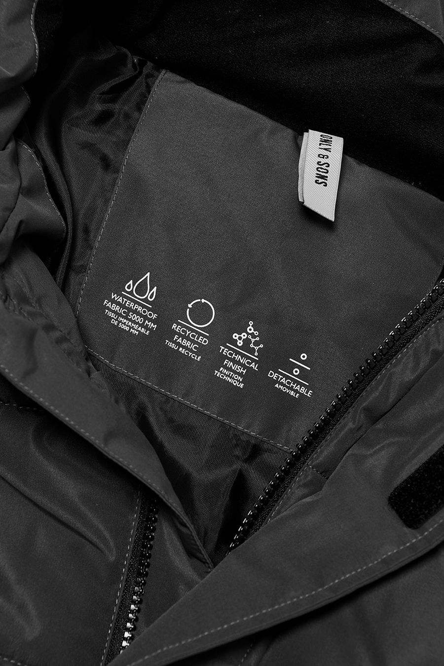 Ziemas jaka ONLY & SONS 22019598-Black