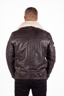 Ādas jaka ar oderi DEERCRAFT 3701-0142-dark-brown