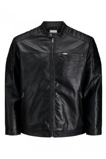 Ādas jaka JACK & JONES 12172908-Black