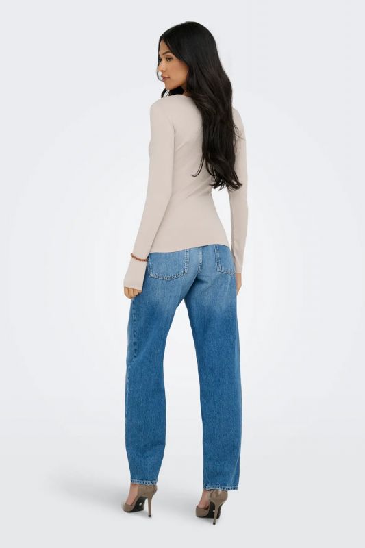 T-krekls ar garām rokām JACQUELINE DE YONG 15272092-Chateau-Gray