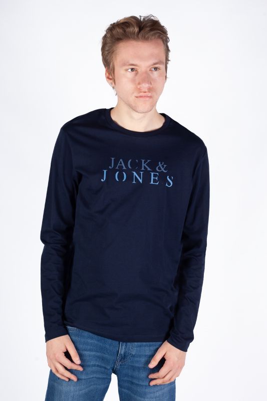 T-krekls ar garām rokām JACK & JONES 12244403-Navy-Blazer