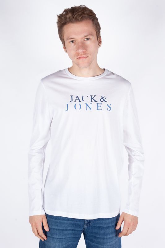 T-krekls ar garām rokām JACK & JONES 12244403-White
