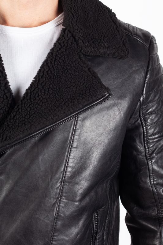 Ādas jaka ar oderi GIPSY 2201-0139-black