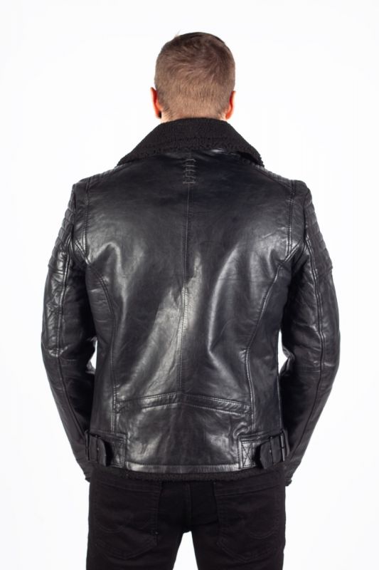 Ādas jaka ar oderi GIPSY 2201-0139-black
